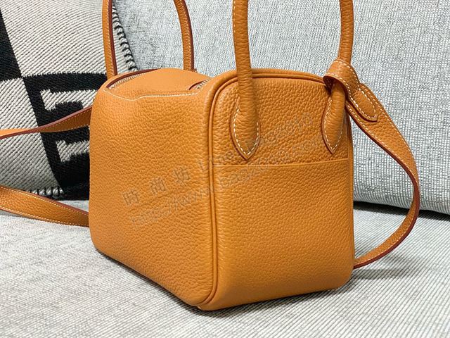 Hermes女包 愛馬仕手提包 Lindy包 2019早秋系列 mini lindy 愛馬仕斜挎包 太妃色  td1210